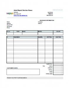 7+ Auto Repair Receipt Template | room surf.com