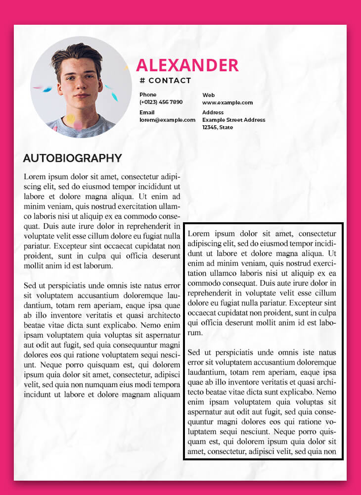 autobiography template free psd template