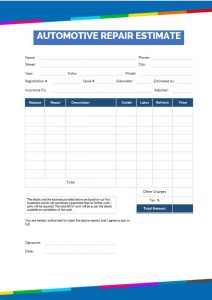 10  Automotive Repair Estimate Template room surf com