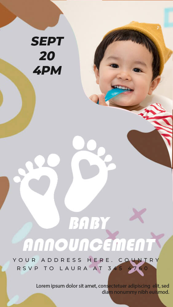 baby announcement template in photoshop free download