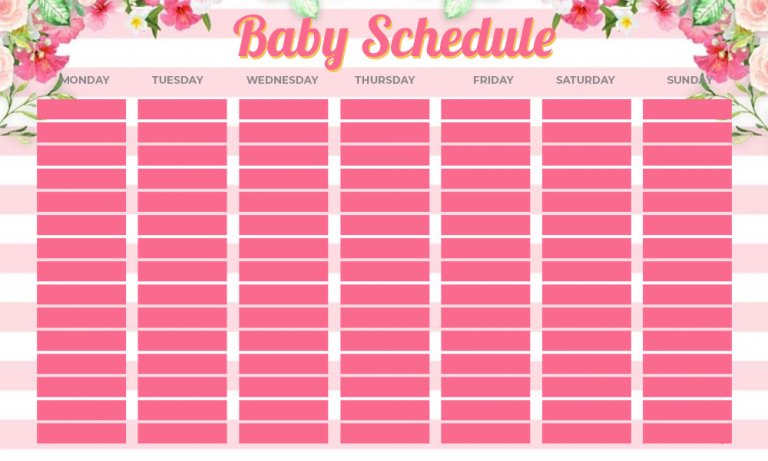 10  Baby Schedule psd template free room surf com