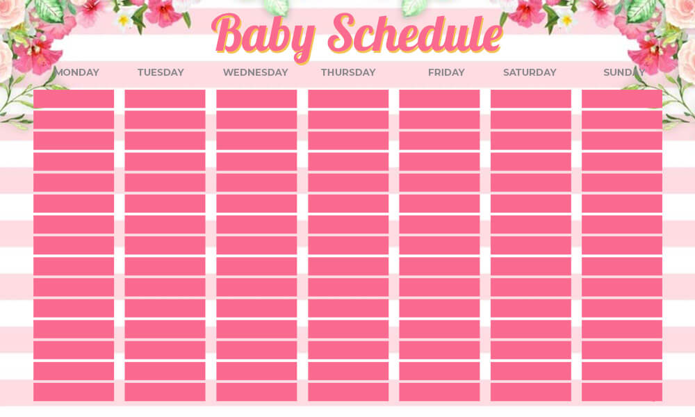 baby schedule template in photoshop