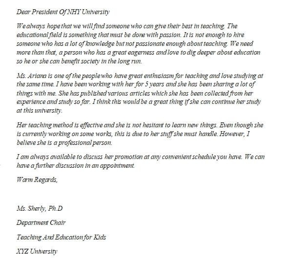 27. Faculty Recommendation Letter