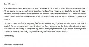 Unemployment Overpayment Appeal Letter And The Sample | room surf.com