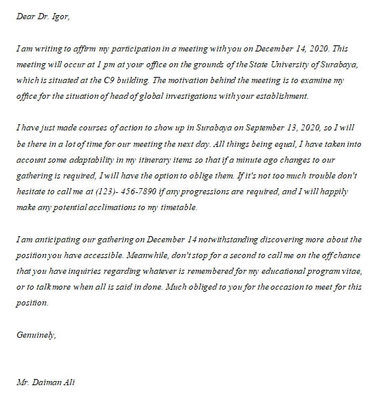 182. Interview Acceptance Letter