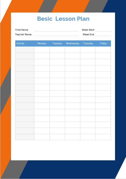 Besic Lesson Plan Template in word free download