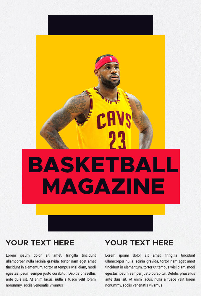 basketball magazine template in photoshop