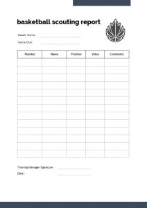 10 Printable Basketball Scouting - Basketball Scouting Report Template Example Word Design 212x300 