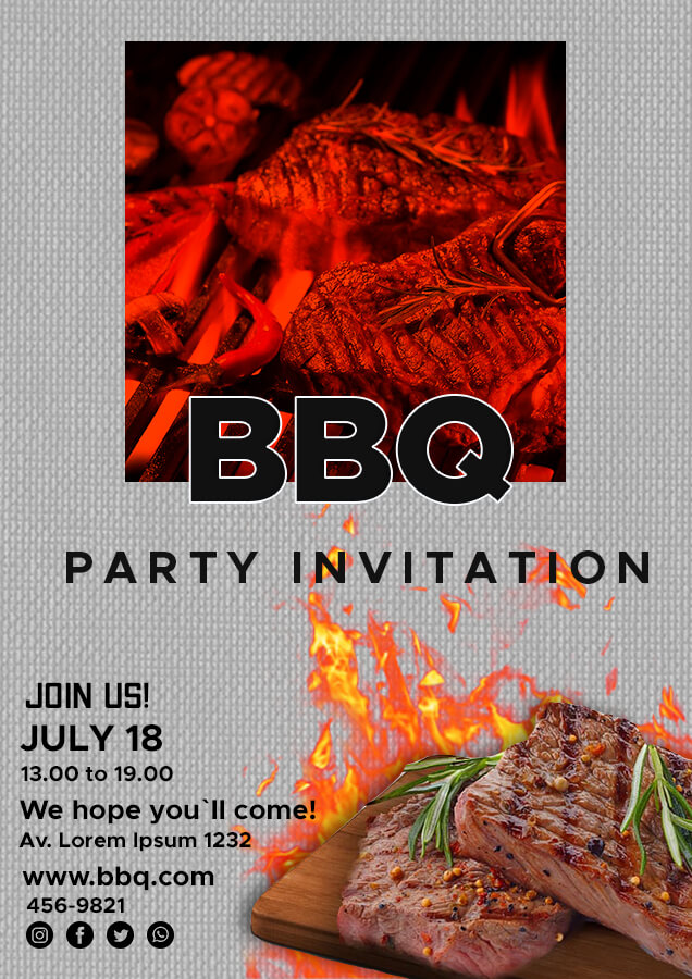 bbq invitation template in photoshop free download