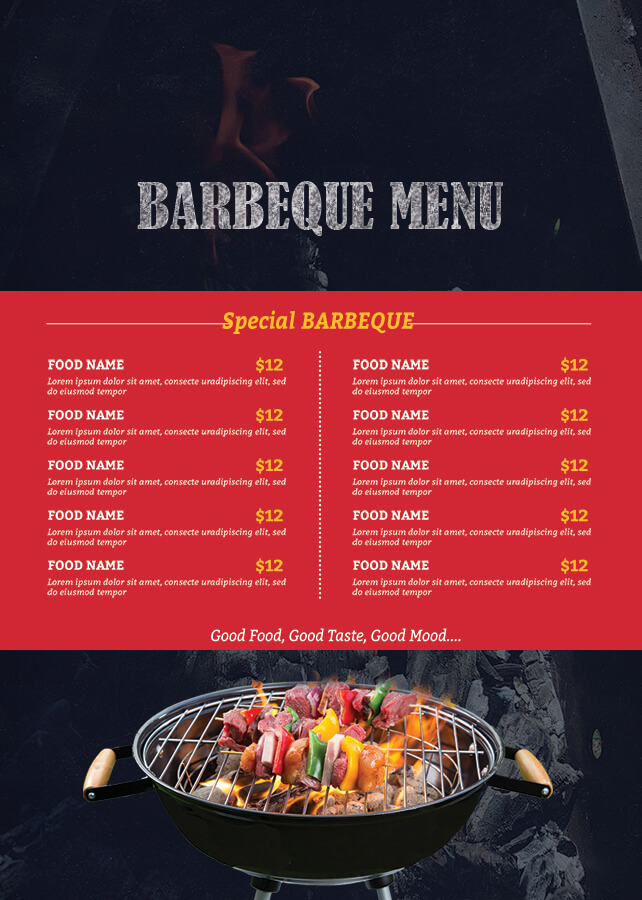 bbq menu template in photoshop free download