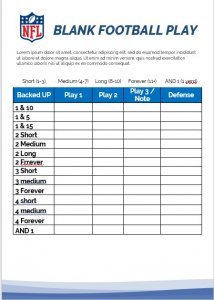 5+ Blank Football Play Sheet Template | room surf.com