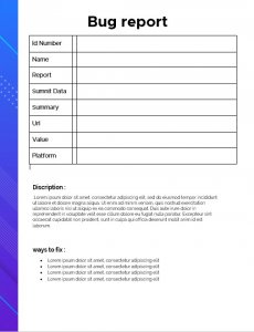 10+ Printable Bug Report Template | room surf.com