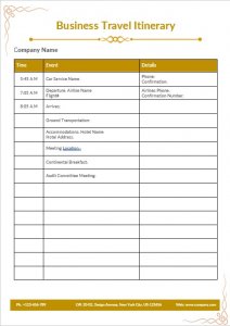 10+ Printable Business Travel Itinerary Template | room surf.com