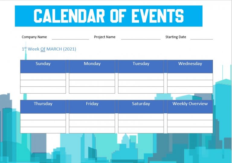 10+ Printable Calendar of Events Template | room surf.com