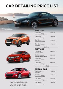 10+ Printable Car Detailing Price List psd template free | room surf.com