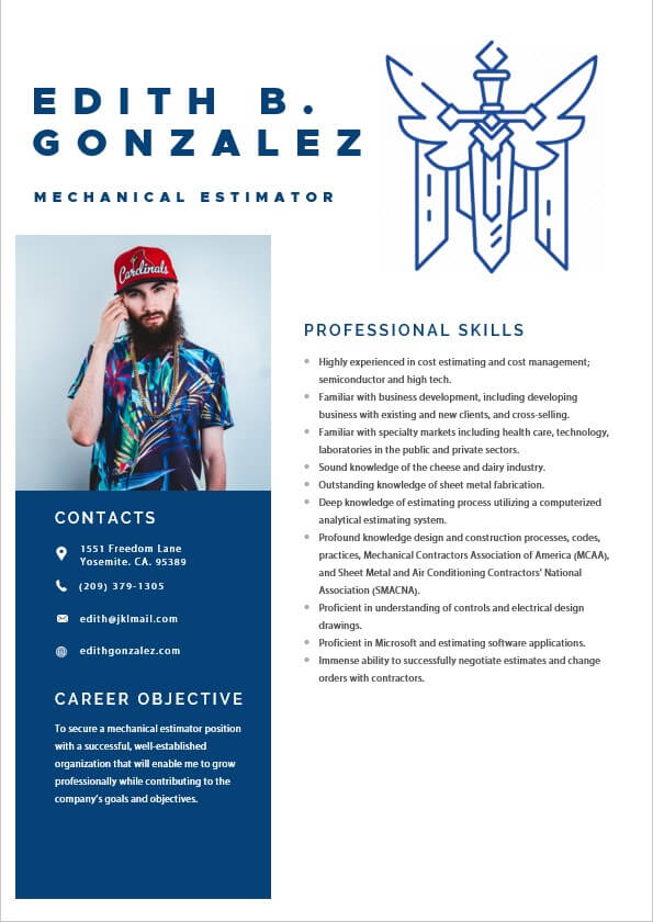 combination resume template free word template