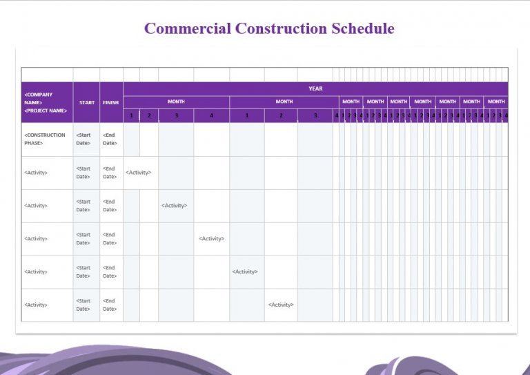 10+ Commercial Construction Schedule Template | room surf.com