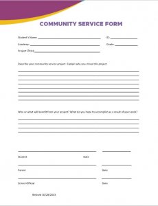 10+ Community Service Form Template | room surf.com