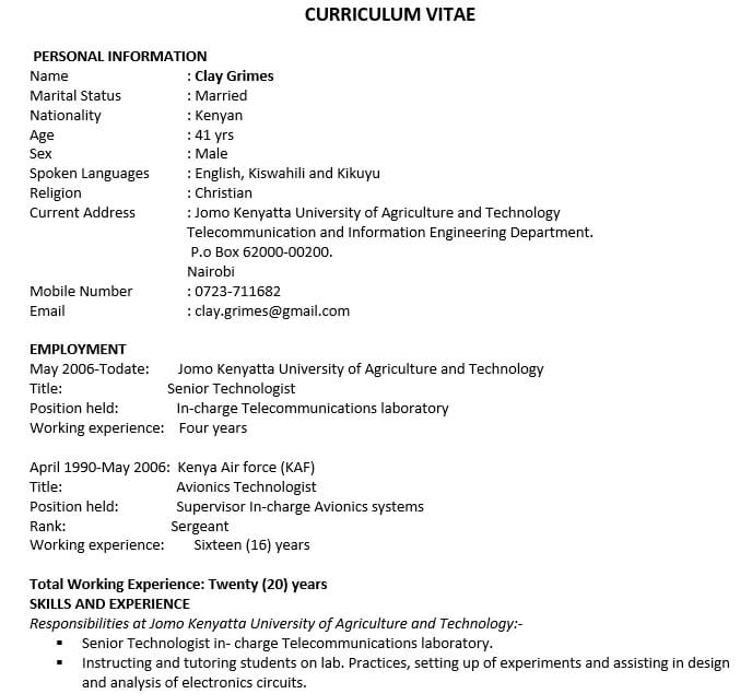 Electrical and Electronics Engineer Resume