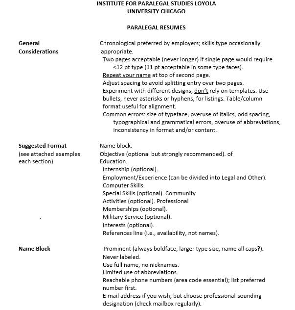 Paralegal Resume in PDF