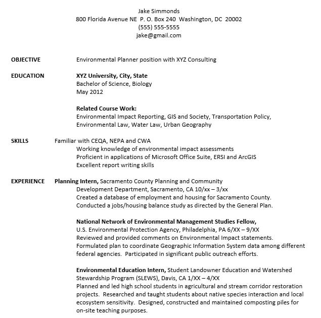 entry level resume for students example