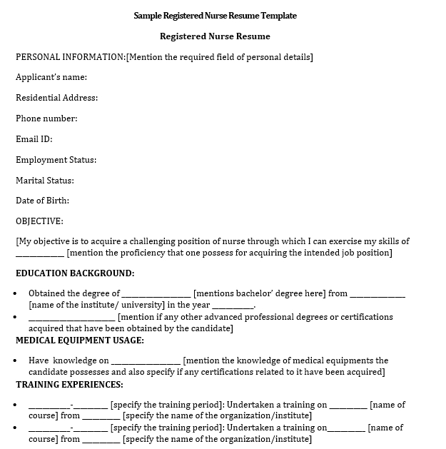 sample registered nurse resume template1