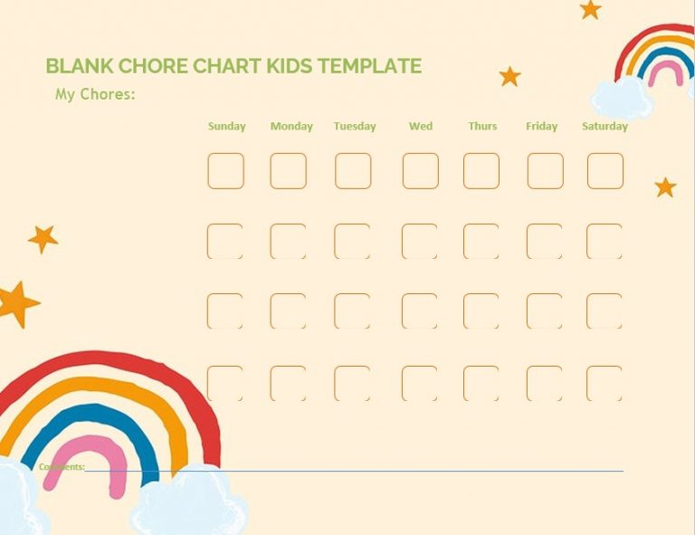 10+ Free Template Printable Chore Charts for Kids | room surf.com