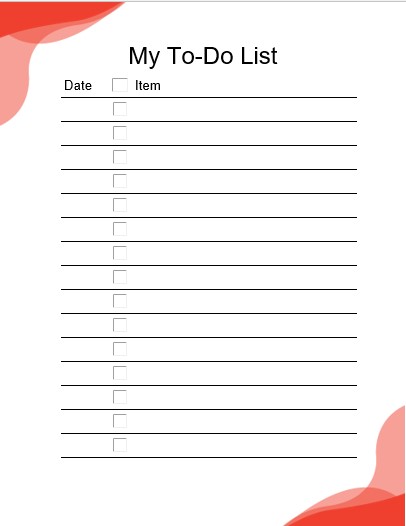 My To Do Checklist