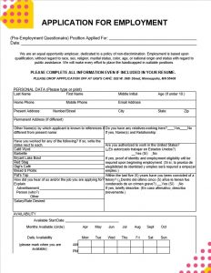 10+ Printable Generic Job Application Template for Employers | room ...
