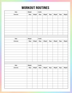 9+ Printable Workout Routine Template To Set Your Training Schedule 