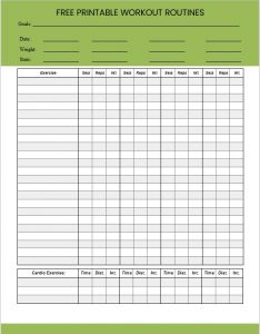 9+ Printable Workout Routine Template to Set Your Training Schedule ...