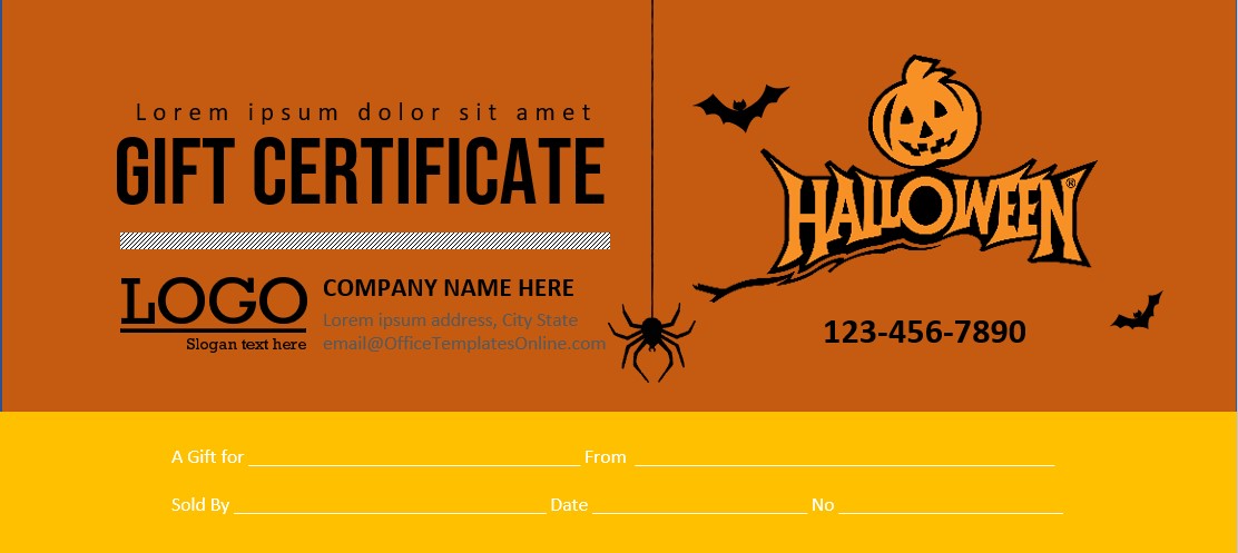 halloween gift certificate template