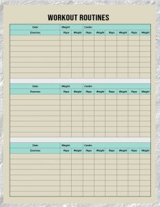 9+ Printable Workout Routine Template to Set Your Training Schedule ...