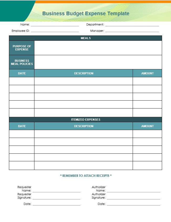 business budget Expanse template